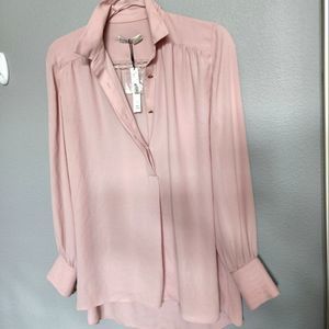 NWT Alice & Olivia pink button up top